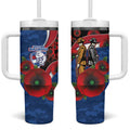 Western Bulldogs ANZAC Personalised Tumbler With Handle Lest We Forget Poppy Camo