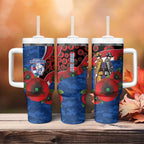 Western Bulldogs ANZAC Personalised Tumbler With Handle Lest We Forget Poppy Camo