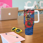 Western Bulldogs ANZAC Personalised Tumbler With Handle Lest We Forget Poppy Camo