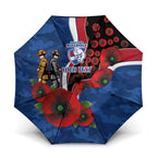 Western Bulldogs ANZAC Personalised Umbrella Lest We Forget Poppy Camo