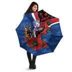 Western Bulldogs ANZAC Personalised Umbrella Lest We Forget Poppy Camo