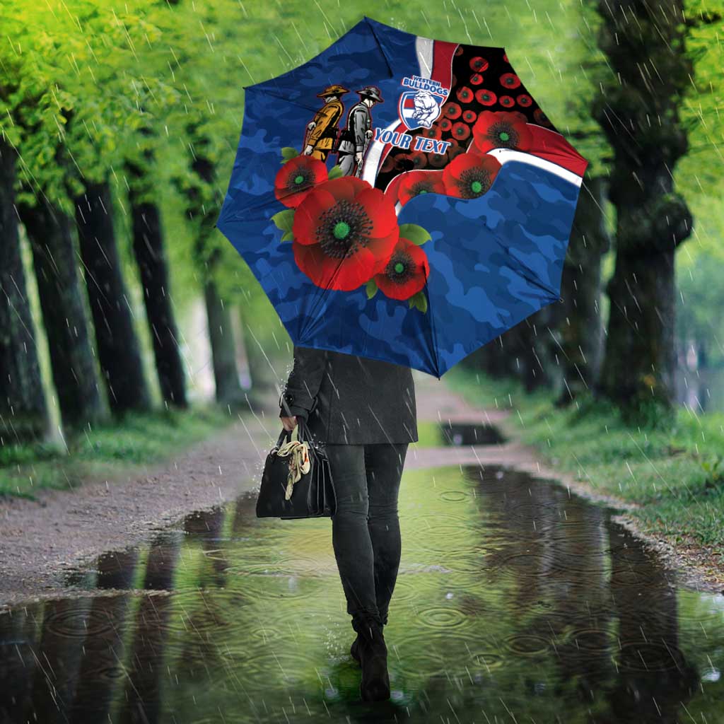 Western Bulldogs ANZAC Personalised Umbrella Lest We Forget Poppy Camo