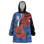 Western Bulldogs ANZAC Personalised Wearable Blanket Hoodie Lest We Forget Poppy Camo