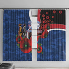 Western Bulldogs ANZAC Personalised Window Curtain Lest We Forget Poppy Camo