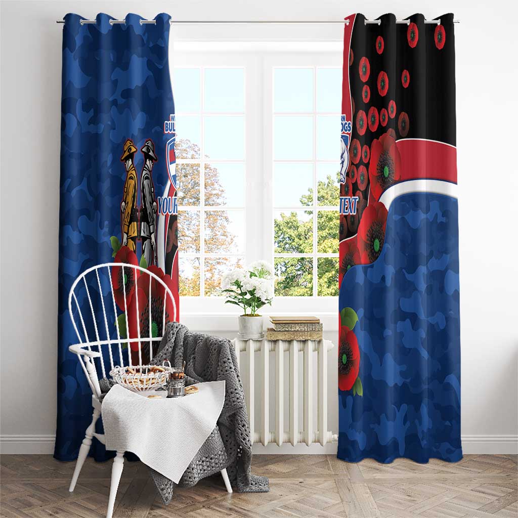 Western Bulldogs ANZAC Personalised Window Curtain Lest We Forget Poppy Camo
