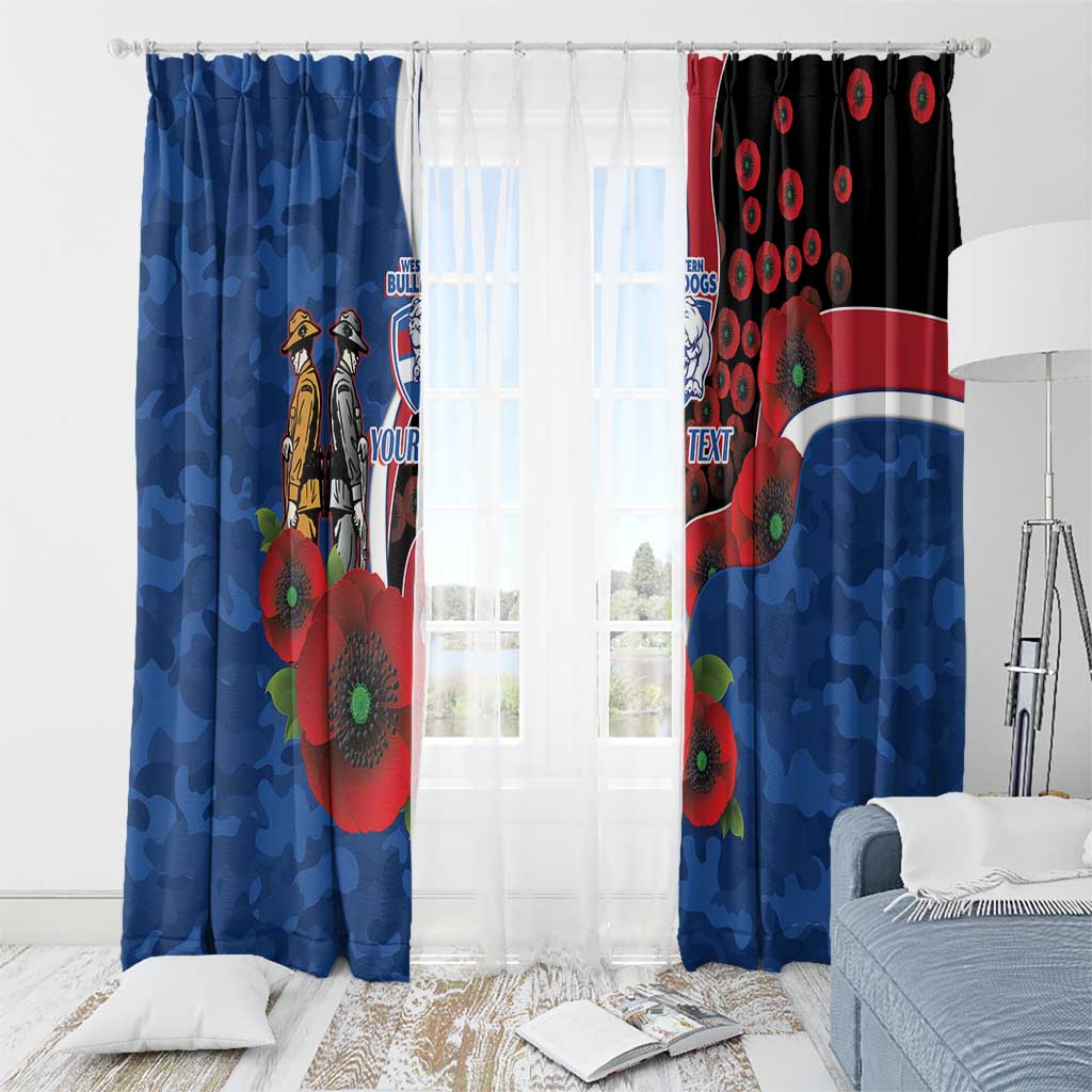 Western Bulldogs ANZAC Personalised Window Curtain Lest We Forget Poppy Camo