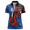 Western Bulldogs ANZAC Personalised Women Polo Shirt Lest We Forget Poppy Camo