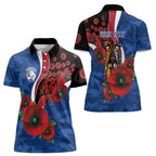 Western Bulldogs ANZAC Personalised Women Polo Shirt Lest We Forget Poppy Camo