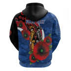 Western Bulldogs ANZAC Personalised Zip Hoodie Lest We Forget Poppy Camo
