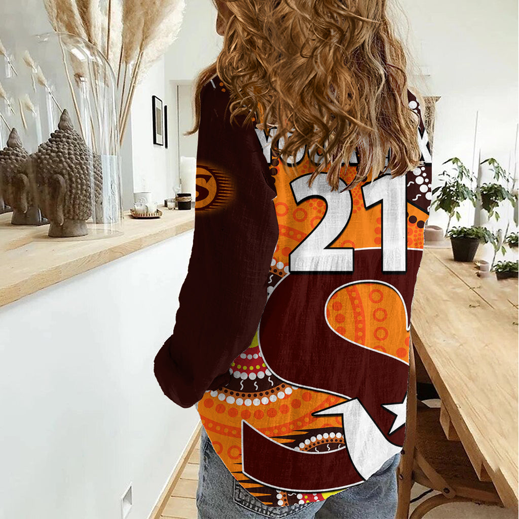 (Custom Text And Number) 2023 Scorchers BBL Women Casual Shirt Aboriginal NAIDOC For Our Elders LT9