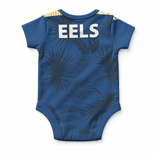 Parramatta Eels Rugby Baby Onesie Simple Hawaiian Palms Leaf
