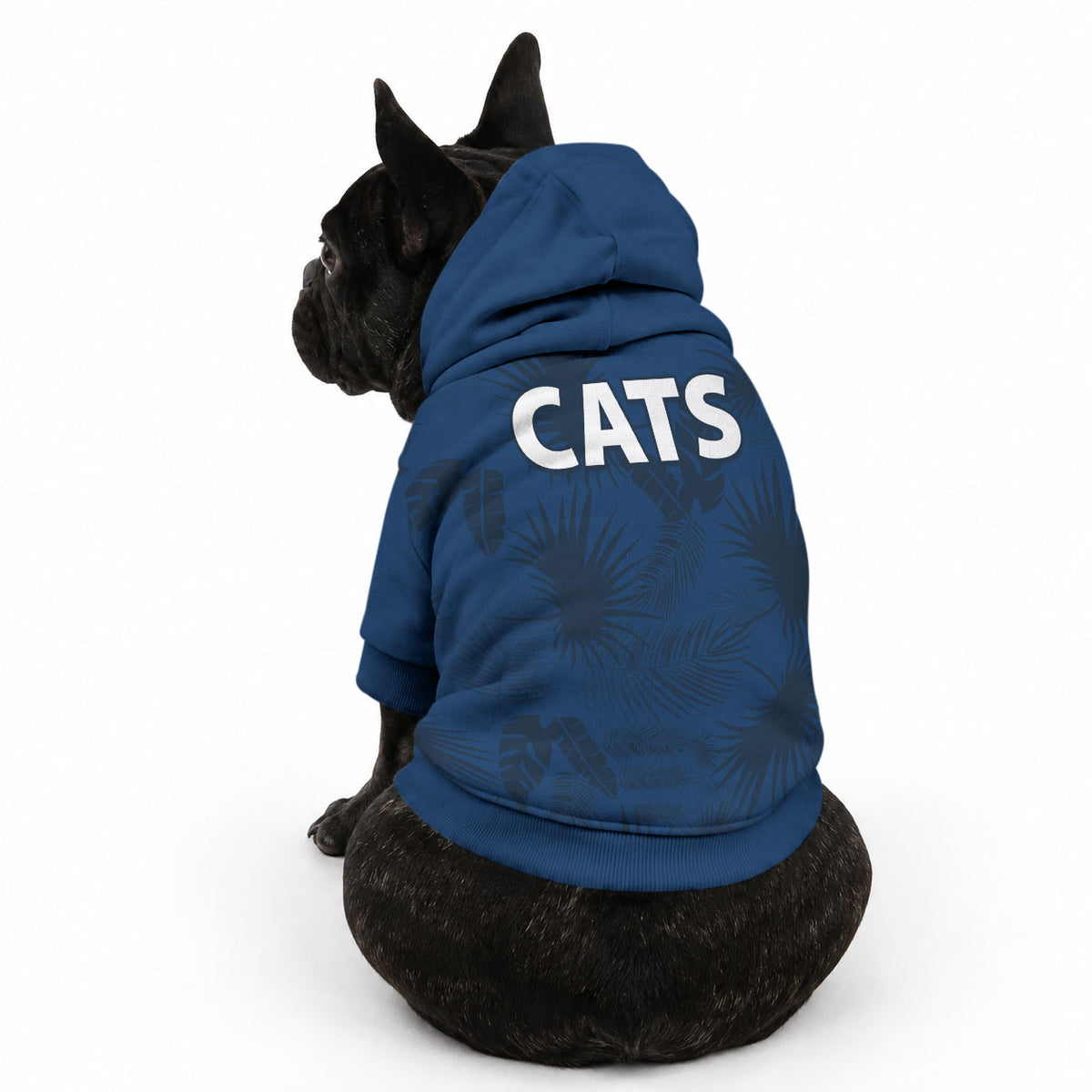 Geelong Cats Football Pet Hoodie Simple Hawaiian Palms Leaf