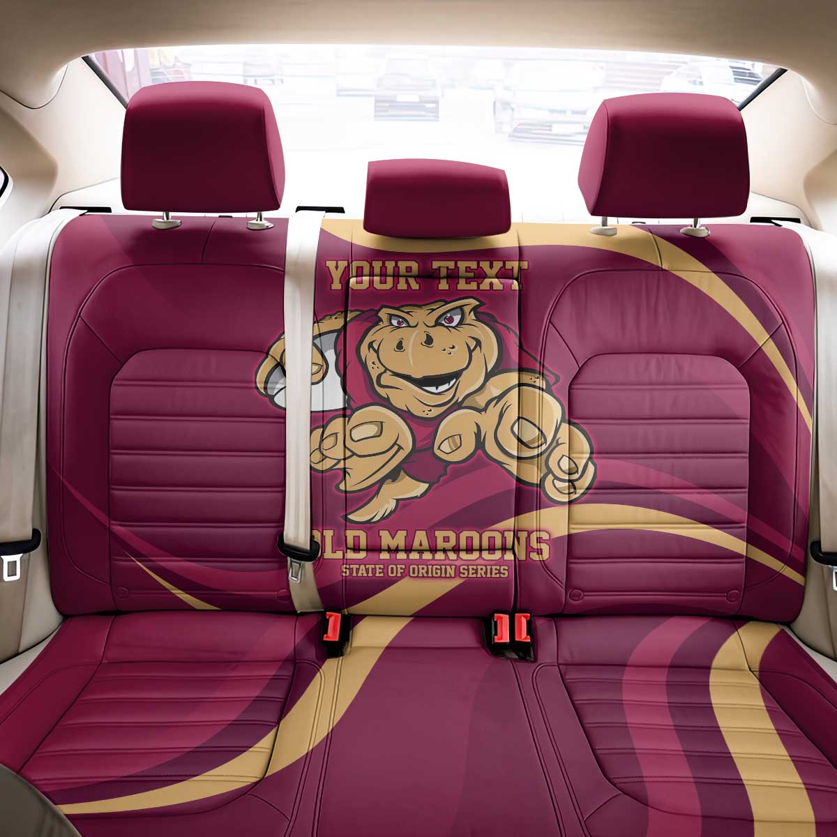 Custom QLD Maroons Cane Toad Back Car Seat Cover Queensland Origin No1