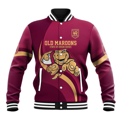 Custom QLD Maroons Cane Toad Baseball Jacket Queensland Origin No1
