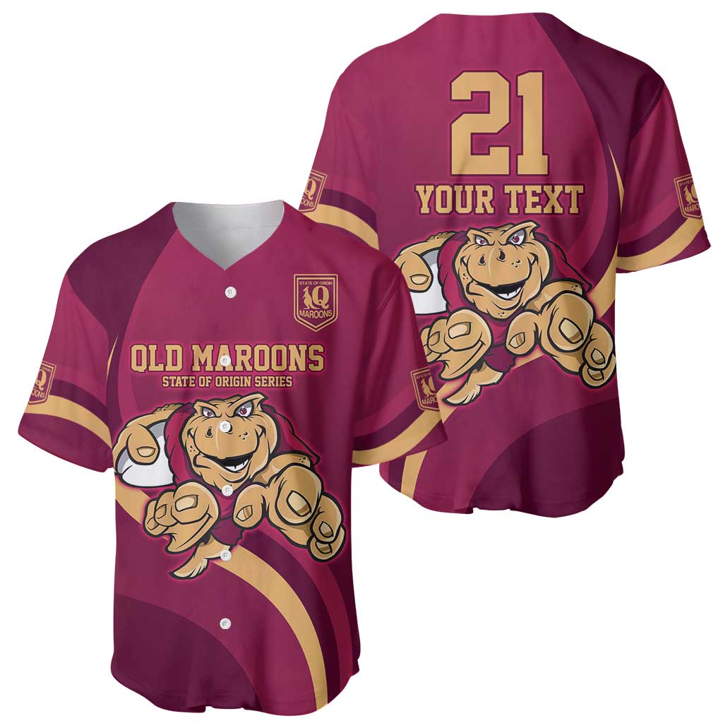 Custom QLD Maroons Cane Toad Baseball Jersey Queensland Origin No1