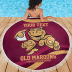 Custom QLD Maroons Cane Toad Beach Blanket Queensland Origin No1