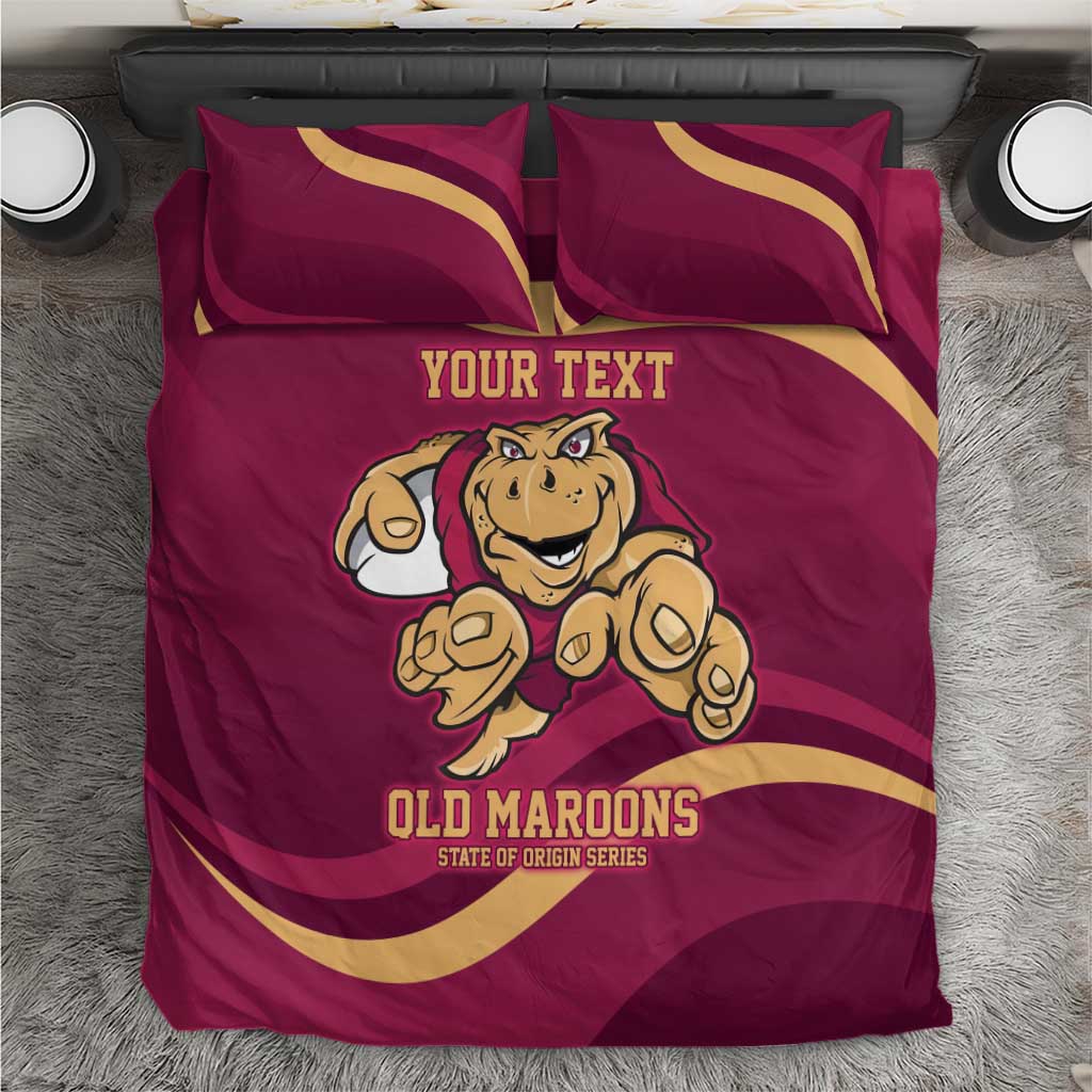 Custom QLD Maroons Cane Toad Bedding Set Queensland Origin No1