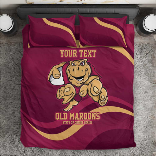 Custom QLD Maroons Cane Toad Bedding Set Queensland Origin No1