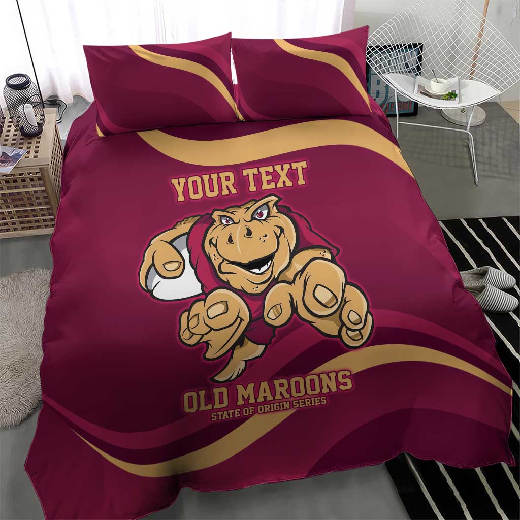 Custom QLD Maroons Cane Toad Bedding Set Queensland Origin No1