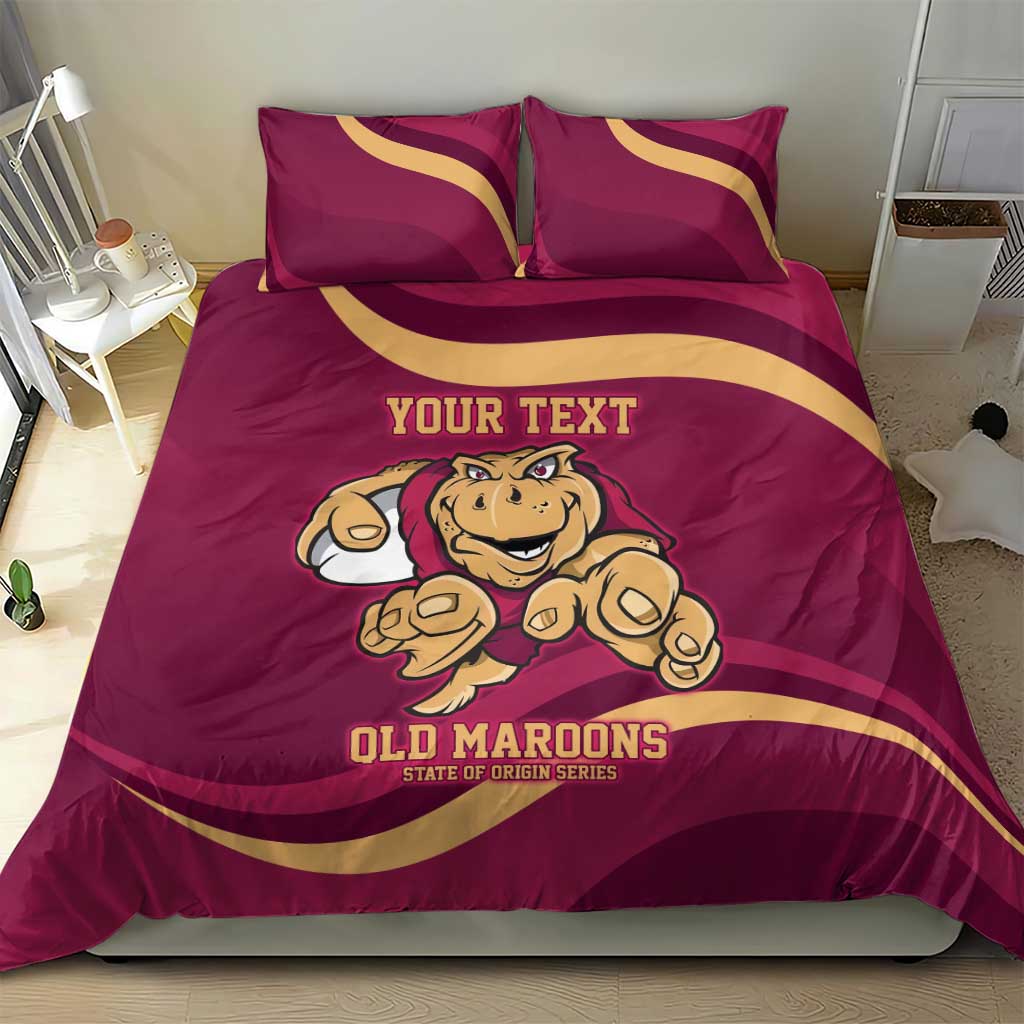 Custom QLD Maroons Cane Toad Bedding Set Queensland Origin No1