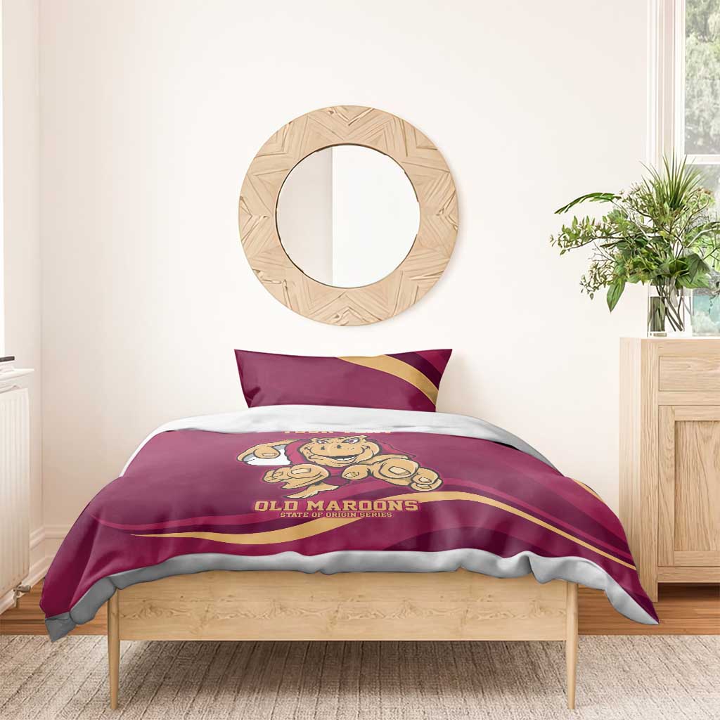 Custom QLD Maroons Cane Toad Bedding Set Queensland Origin No1
