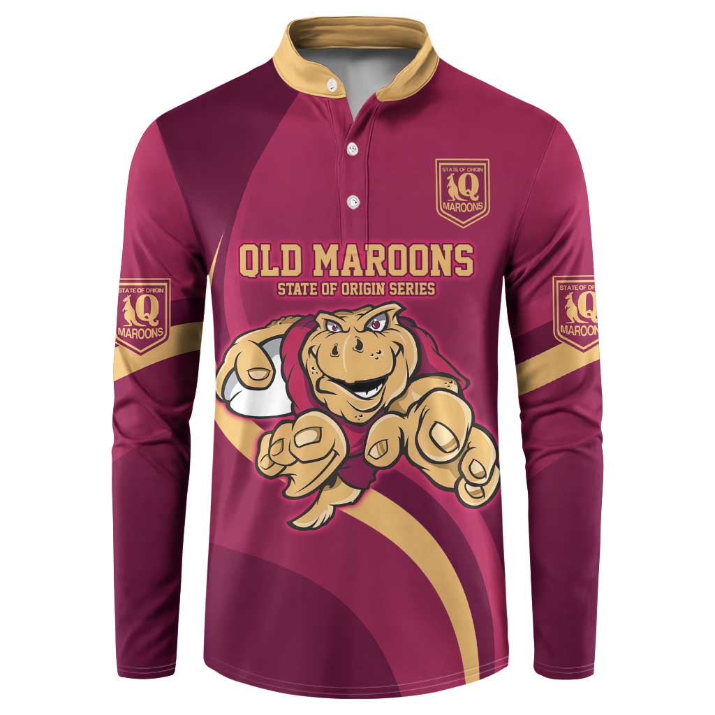 Custom QLD Maroons Cane Toad Button Sweatshirt Queensland Origin No1
