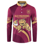 Custom QLD Maroons Cane Toad Button Sweatshirt Queensland Origin No1