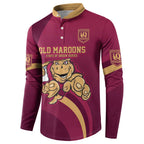Custom QLD Maroons Cane Toad Button Sweatshirt Queensland Origin No1