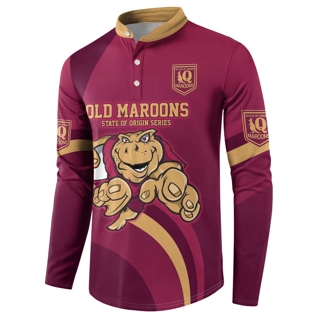 Custom QLD Maroons Cane Toad Button Sweatshirt Queensland Origin No1