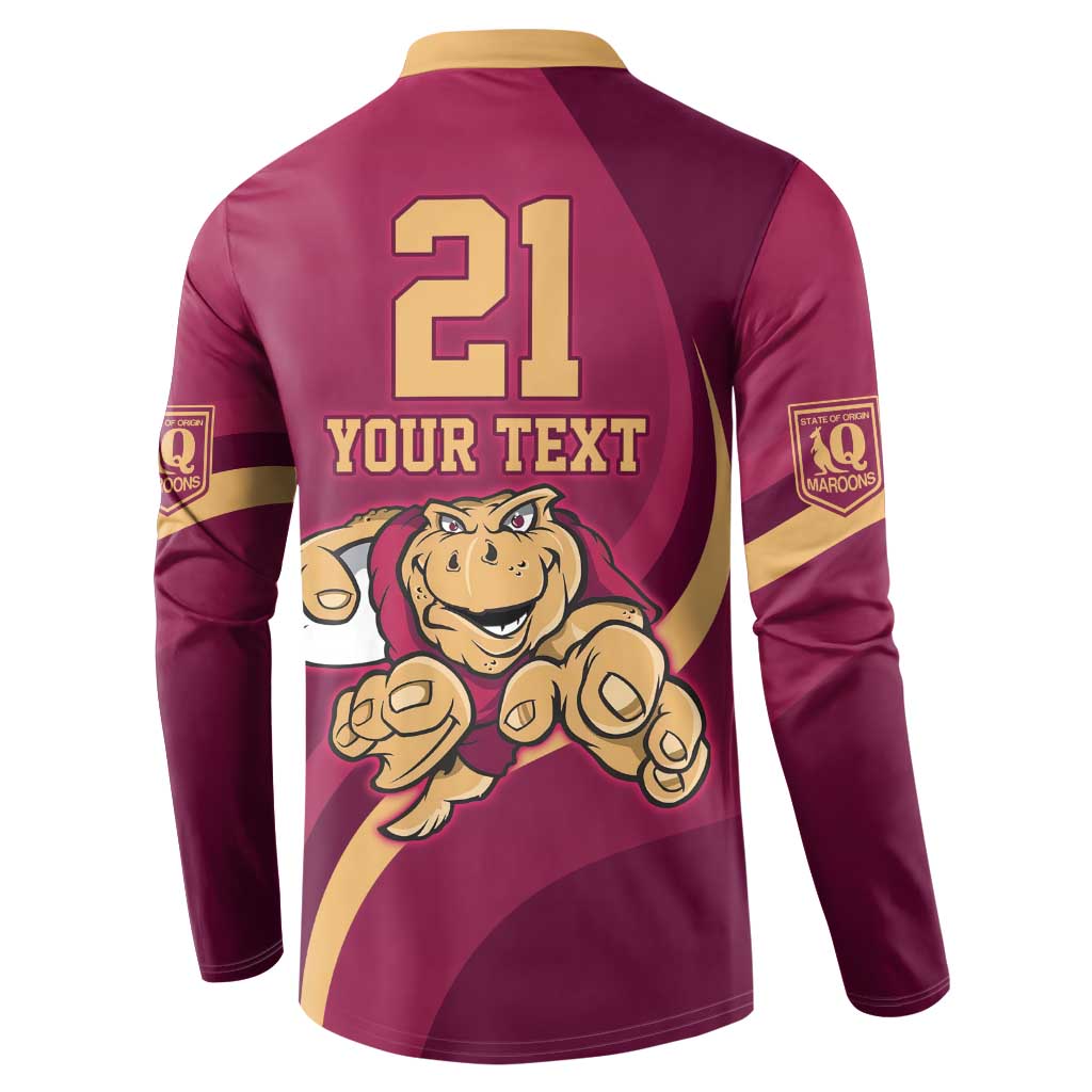Custom QLD Maroons Cane Toad Button Sweatshirt Queensland Origin No1