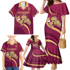 Custom QLD Maroons Cane Toad Family Matching Mermaid Dress and Hawaiian Shirt Queensland Origin No1