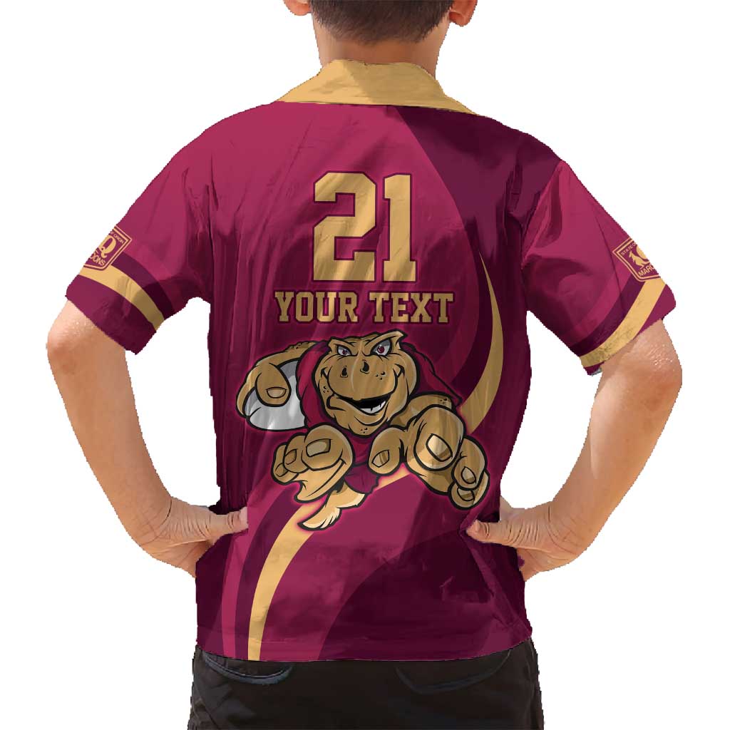 Custom QLD Maroons Cane Toad Family Matching Off Shoulder Maxi Dress and Hawaiian Shirt Queensland Origin No1