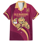 Custom QLD Maroons Cane Toad Family Matching Off Shoulder Maxi Dress and Hawaiian Shirt Queensland Origin No1