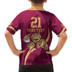 Custom QLD Maroons Cane Toad Family Matching Off Shoulder Short Dress and Hawaiian Shirt Queensland Origin No1