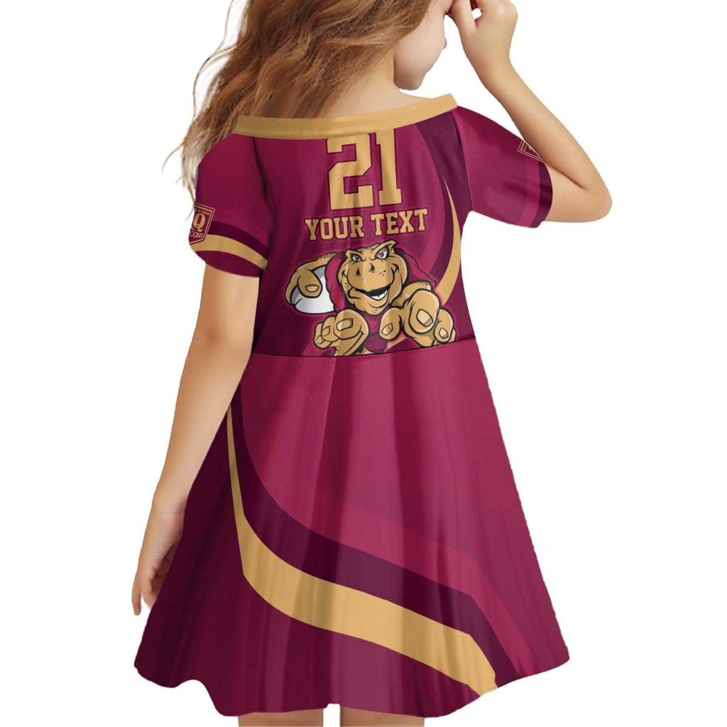Custom QLD Maroons Cane Toad Family Matching Off Shoulder Short Dress and Hawaiian Shirt Queensland Origin No1