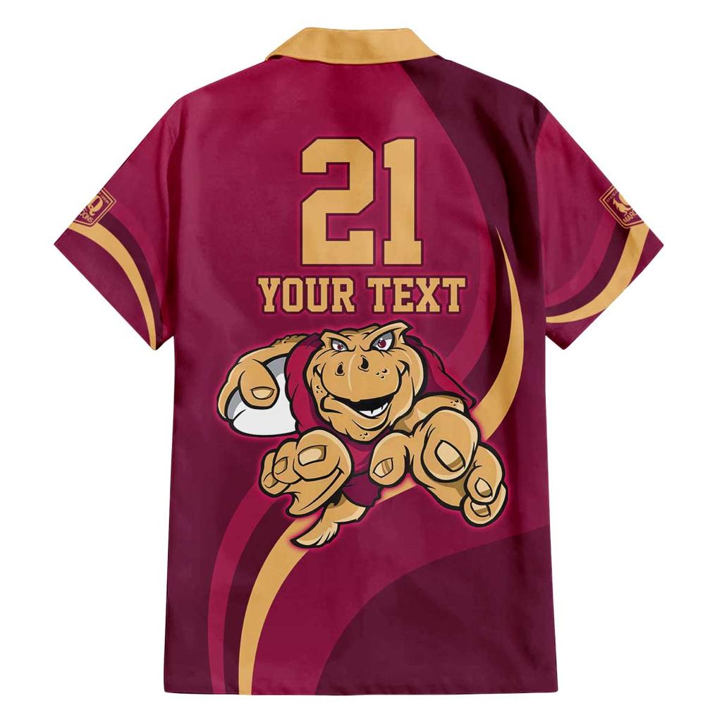 Custom QLD Maroons Cane Toad Family Matching Off Shoulder Short Dress and Hawaiian Shirt Queensland Origin No1