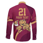 Custom QLD Maroons Cane Toad Family Matching Off Shoulder Short Dress and Hawaiian Shirt Queensland Origin No1