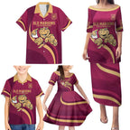 Custom QLD Maroons Cane Toad Family Matching Puletasi and Hawaiian Shirt Queensland Origin No1