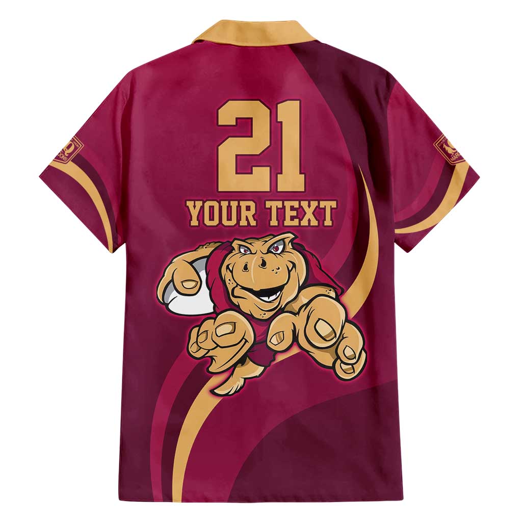 Custom QLD Maroons Cane Toad Family Matching Short Sleeve Bodycon Dress and Hawaiian Shirt Queensland Origin No1