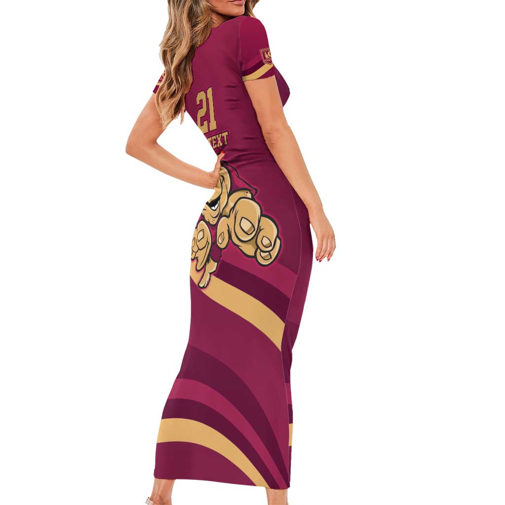 Custom QLD Maroons Cane Toad Family Matching Short Sleeve Bodycon Dress and Hawaiian Shirt Queensland Origin No1
