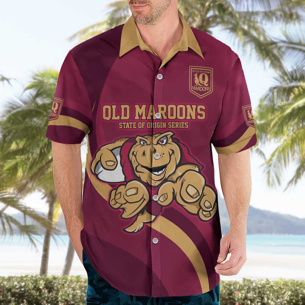 Custom QLD Maroons Cane Toad Hawaiian Shirt Queensland Origin No1