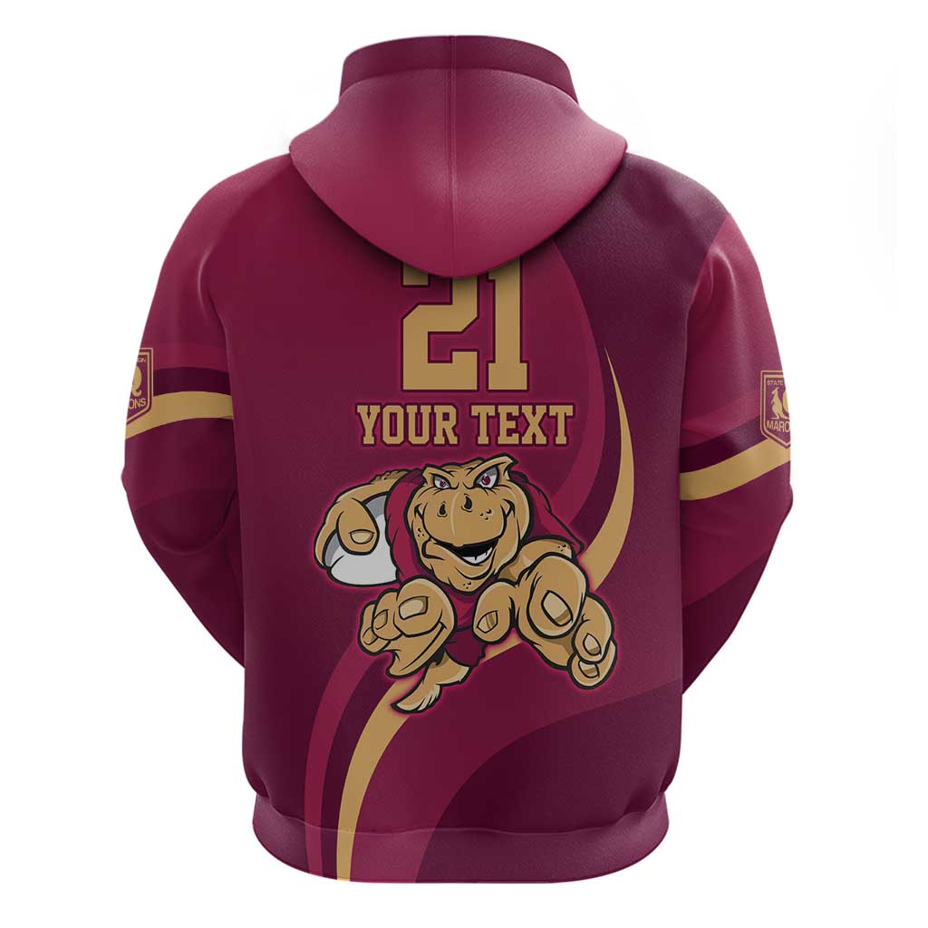 Custom QLD Maroons Cane Toad Hoodie Queensland Origin No1