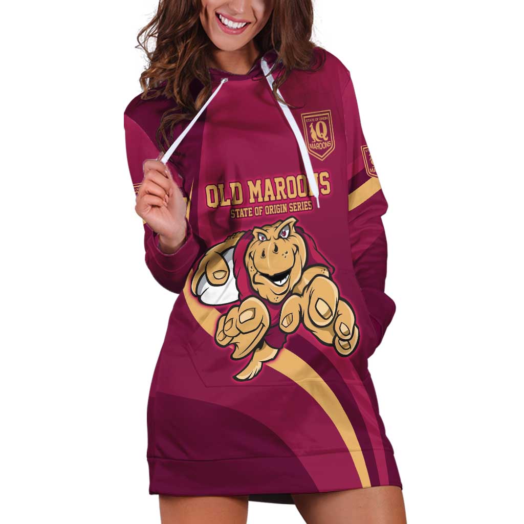 Custom QLD Maroons Cane Toad Hoodie Dress Queensland Origin No1