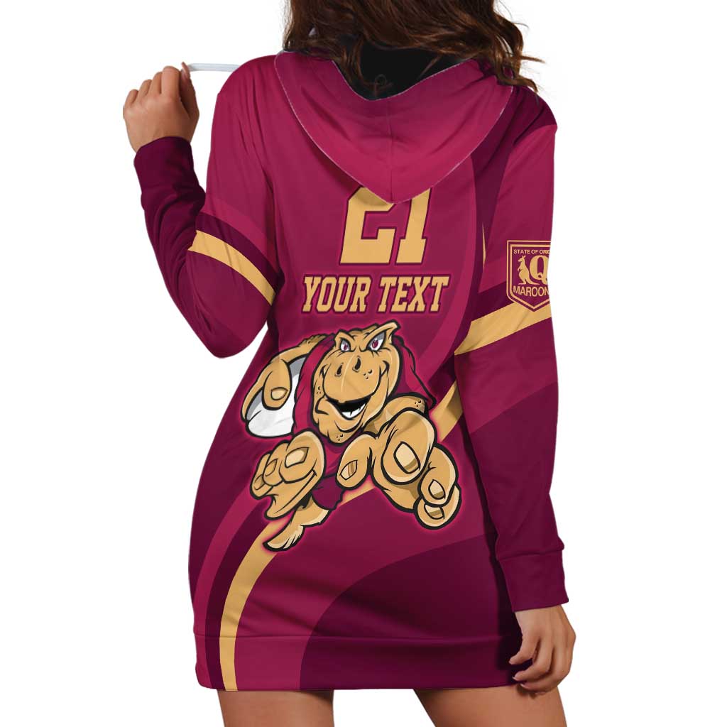 Custom QLD Maroons Cane Toad Hoodie Dress Queensland Origin No1