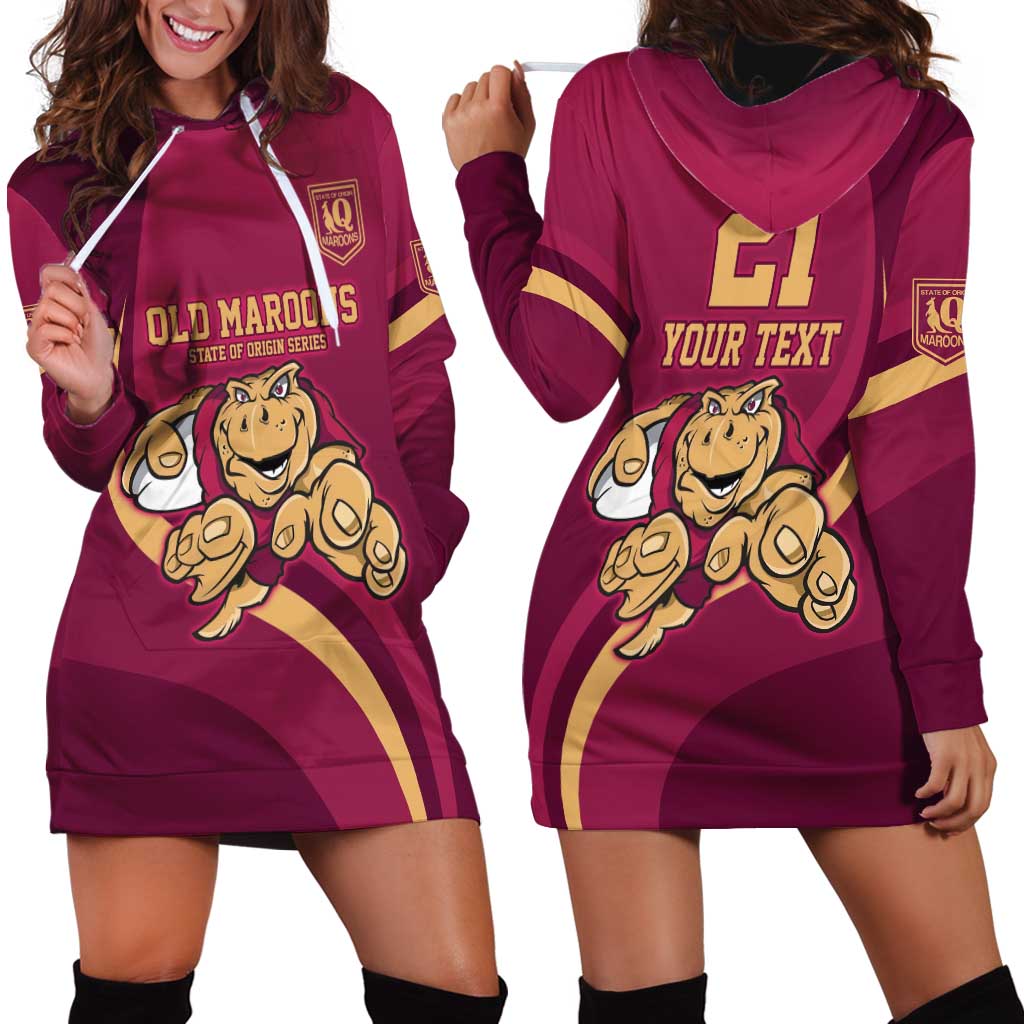 Custom QLD Maroons Cane Toad Hoodie Dress Queensland Origin No1