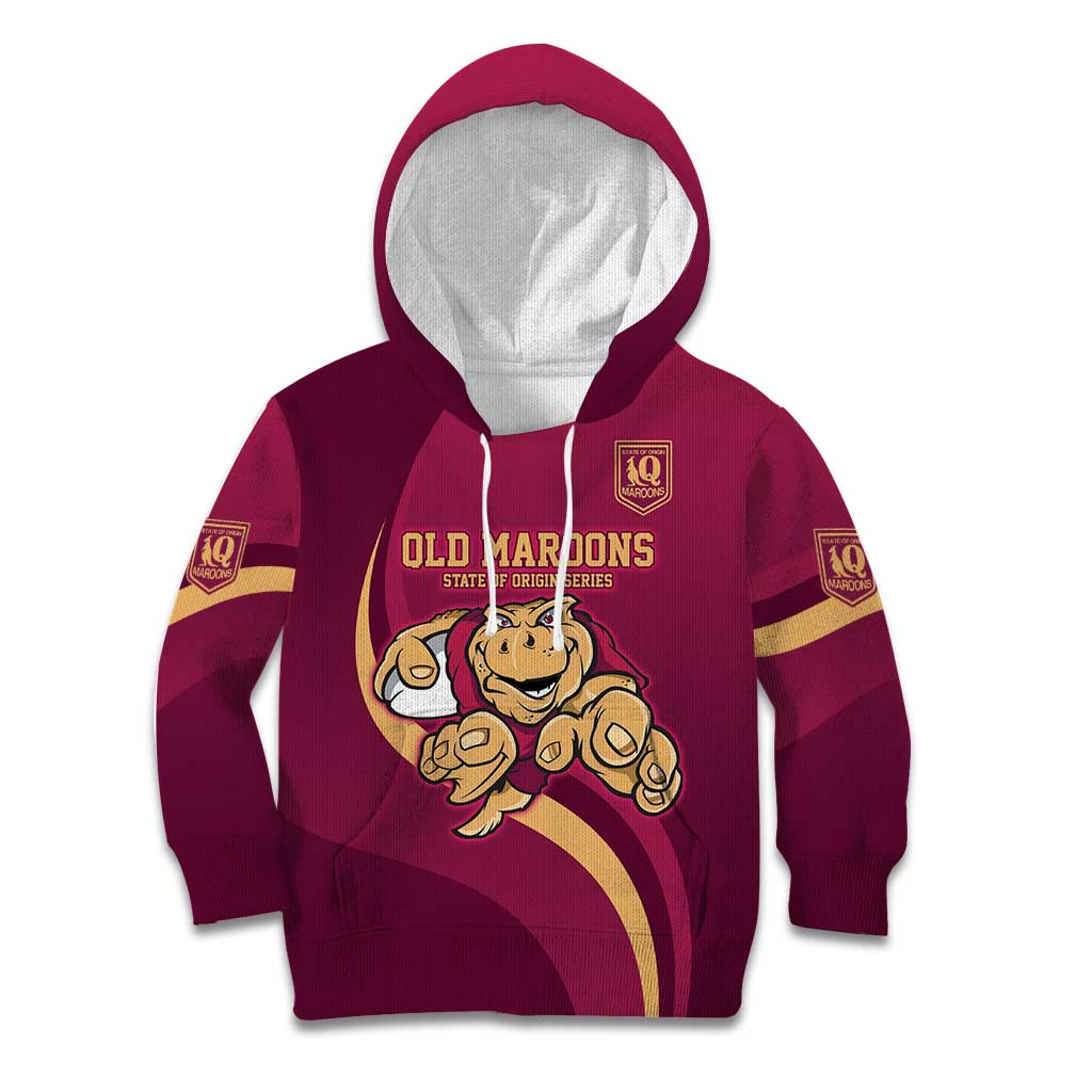 Custom QLD Maroons Cane Toad Kid Hoodie Queensland Origin No1