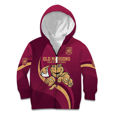 Custom QLD Maroons Cane Toad Kid Hoodie Queensland Origin No1