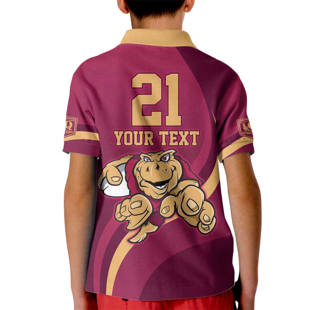Custom QLD Maroons Cane Toad Kid Polo Shirt Queensland Origin No1