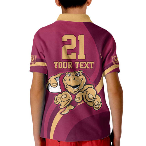 Custom QLD Maroons Cane Toad Kid Polo Shirt Queensland Origin No1
