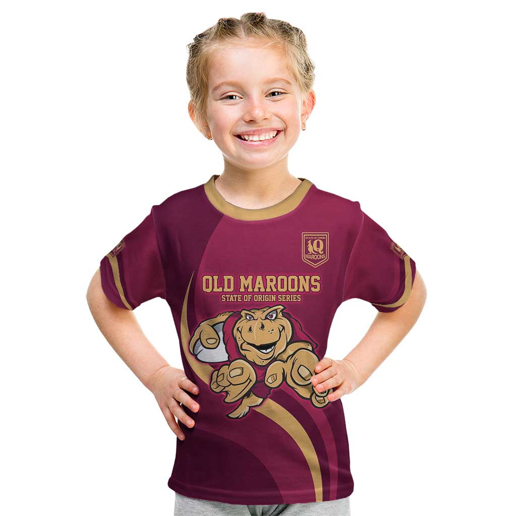 Custom QLD Maroons Cane Toad Kid T Shirt Queensland Origin No1